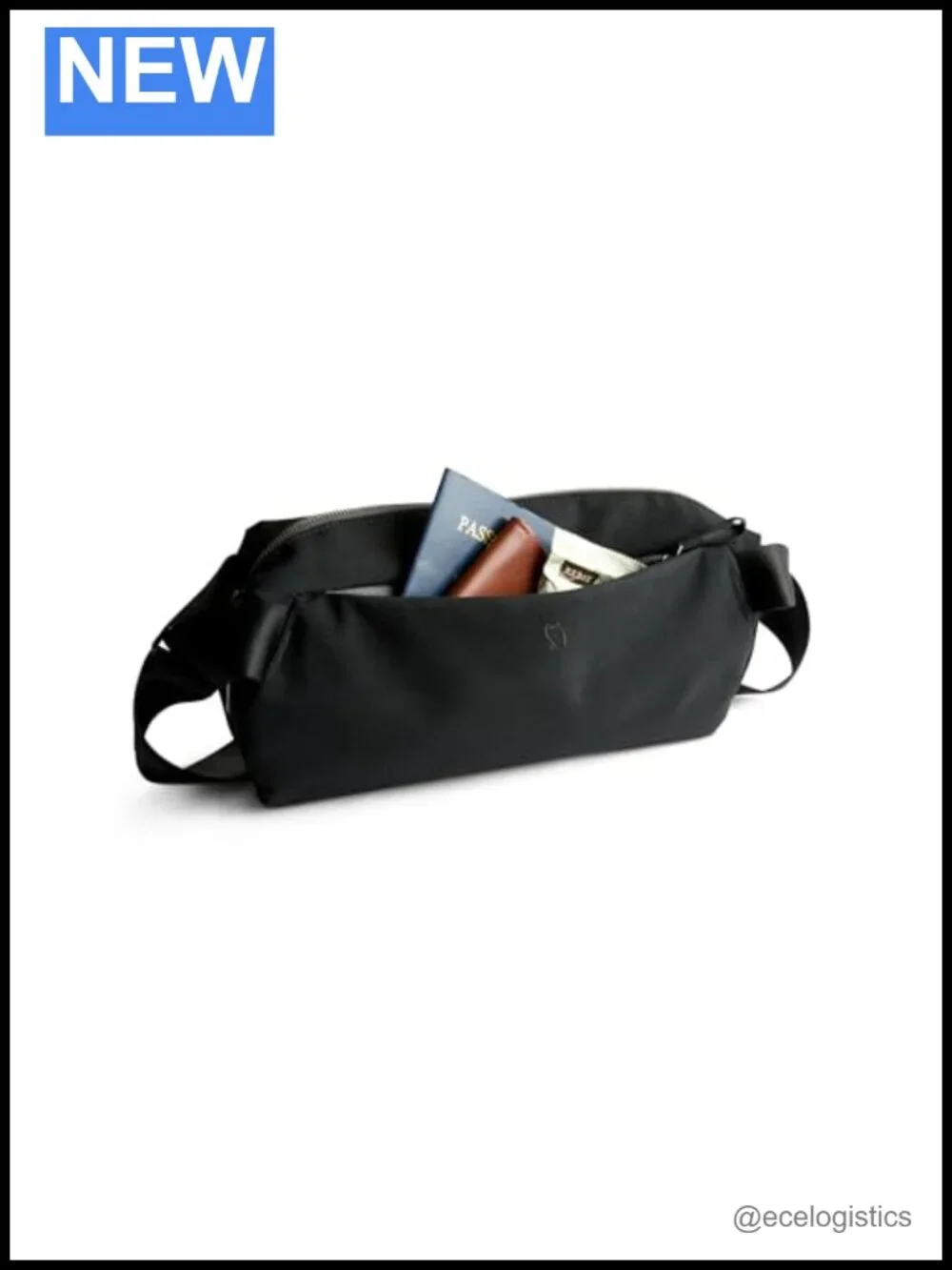 Minimalist Crossbody Sling Bag, Seatbelt Strap, Polyester
